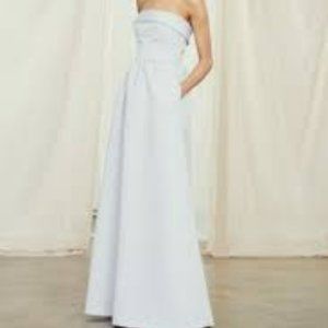 Amsale Rene Strapless Bridesmaid Dress in Ice, Size 8